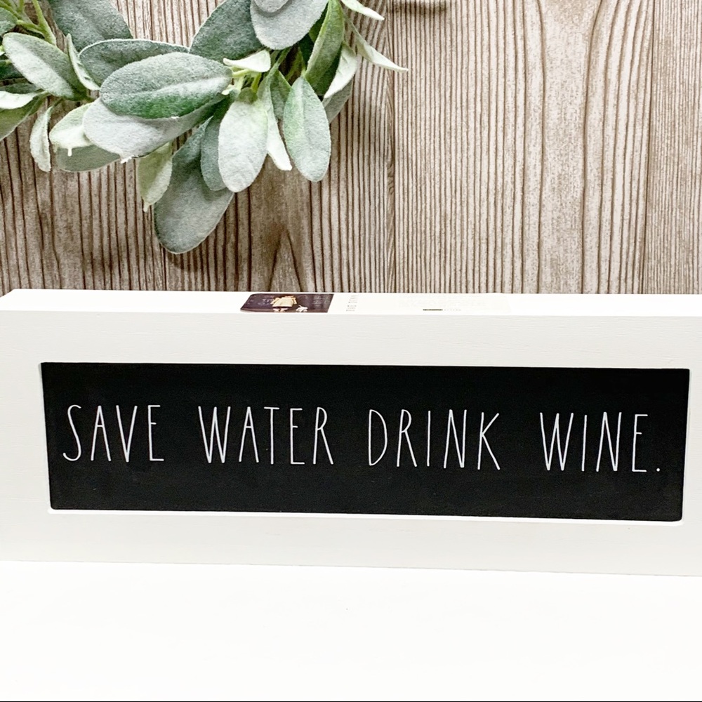 NWT🍷Rae Dunn SAVE WATER DRINK WINE Sign - Picture 5 of 10